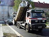 Einbau Walzasphalt auch unter beengten innerstädtischen Bedingungen